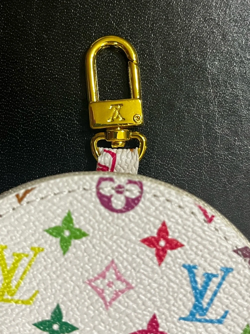 Louis. Vuitton. X T. M. Colorful Monogram Zip Around Pouch Charm